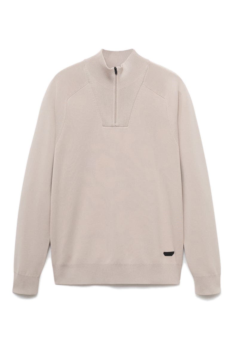 Thermoregulated Quarter Zip Sweater, Alternate, color, IVORY WHITE