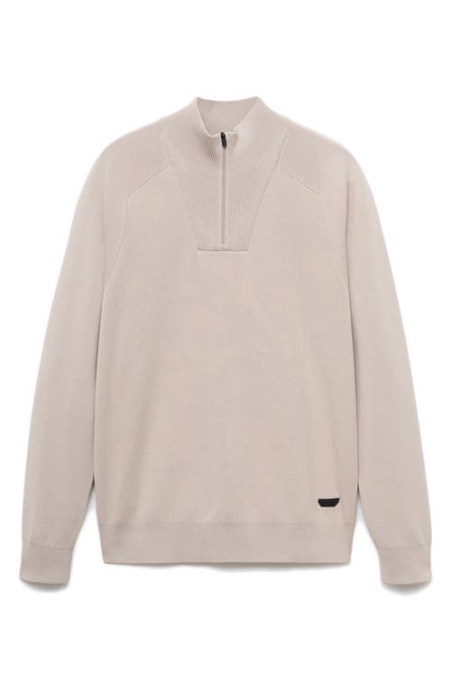 Mango Thermoregulated Quarter Zip Sweater In White