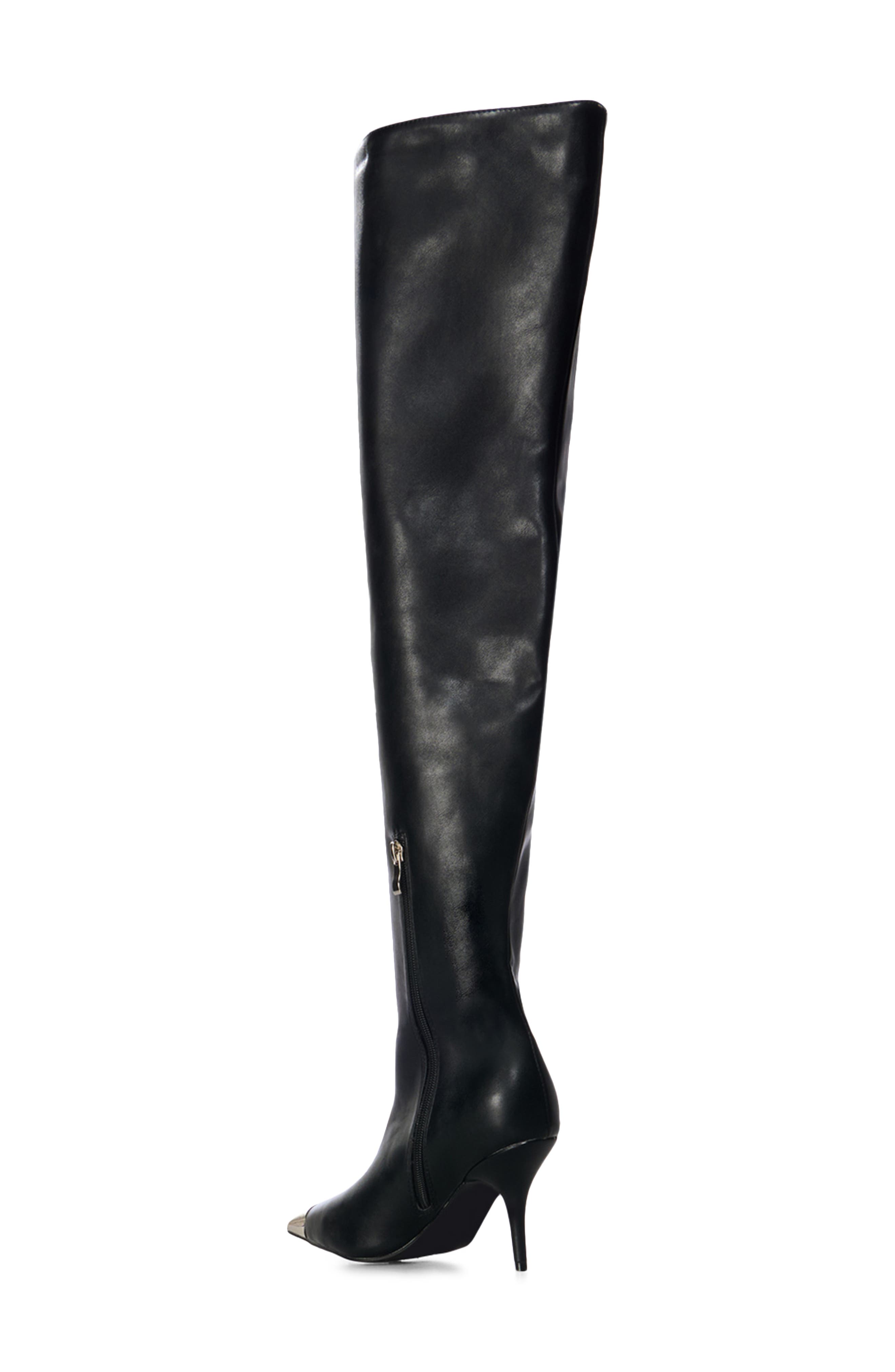 AZALEA WANG Donato Pointed Toe Over the Knee Boot, Alternate, color, Black