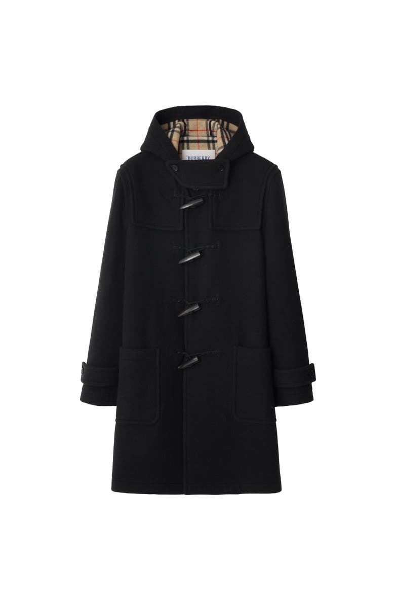 Burberry Wool Duffle Coat, Alternate, color, Black