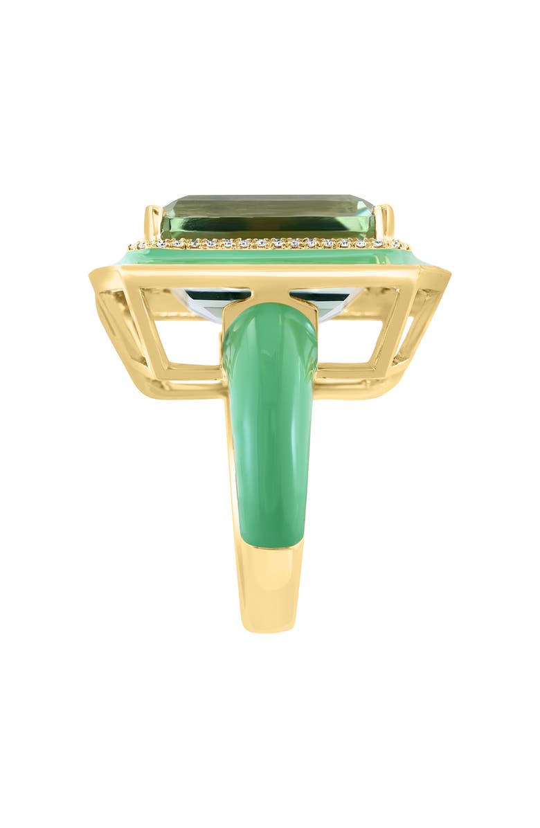 EFFY 14K Yellow Gold Diamond & Prasliolite Ring - Size 7 - 0.15 ctw., Alternate, color,