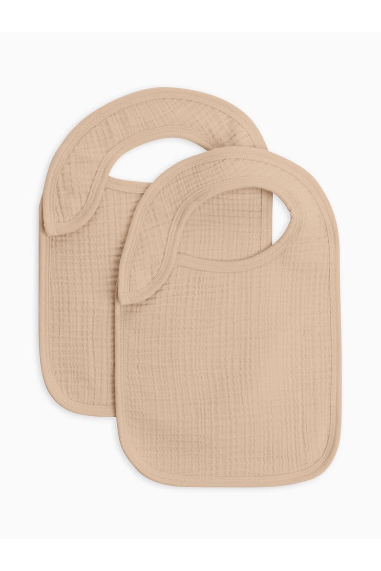 Organic Muslin 2-Pack Bibs, Alternate, color, Clay