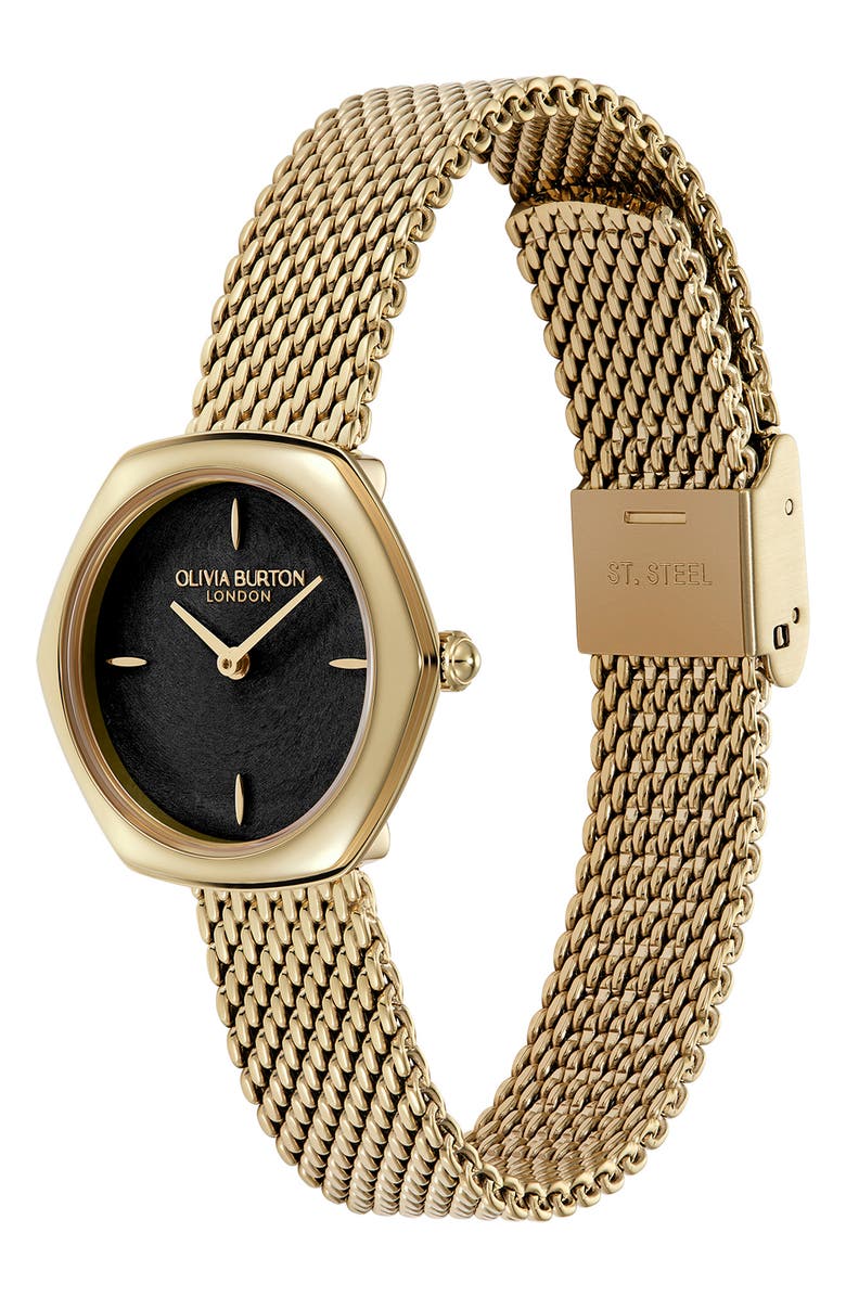 Olivia Burton Charing Mesh Strap Watch, 28.5mm, Alternate, color, Black