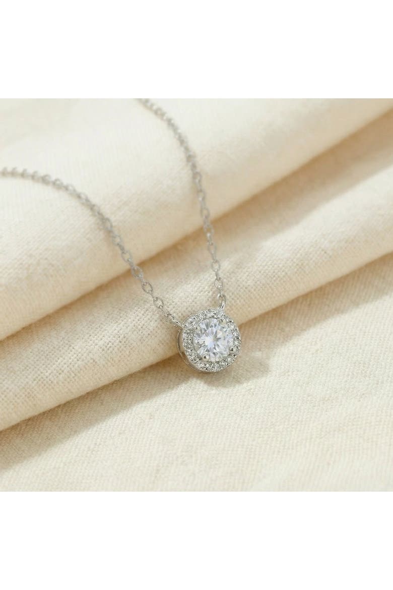 1/2ct Diamond Halo Pendant 14K Gold Lab Grown, Alternate, color, 14k White Gold