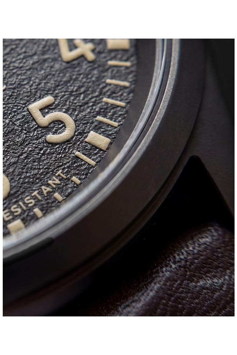 Expedition North Field Post Automatic Leather Strap Watch, 41mm, Alternate, color, BROWN