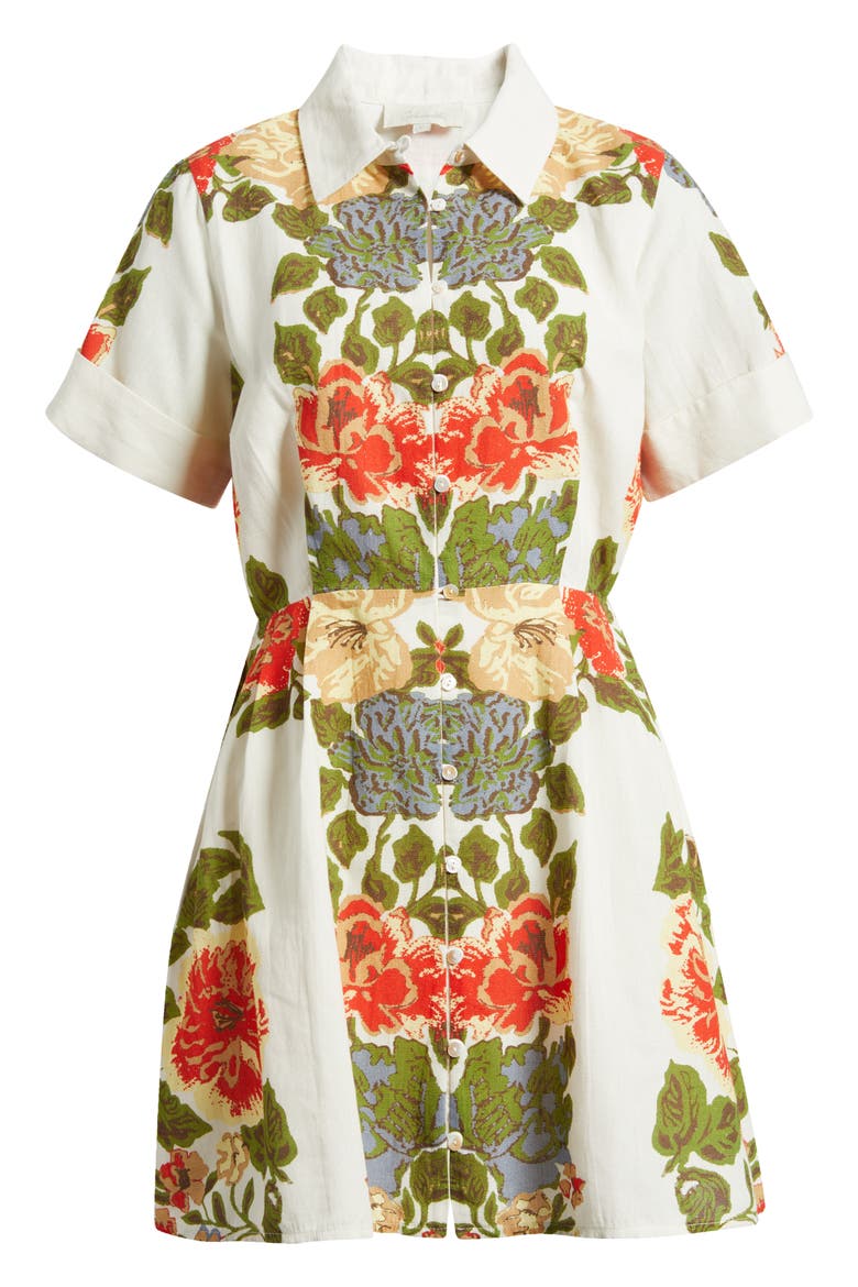 Sadie Floral Cotton & Linen Shirtdress, Alternate, color, JULIET PRINT