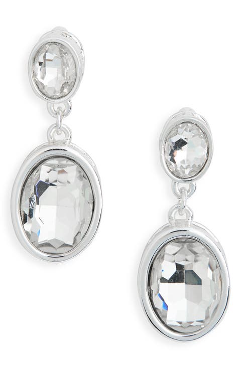Bezel Set Crystal Drop Earrings