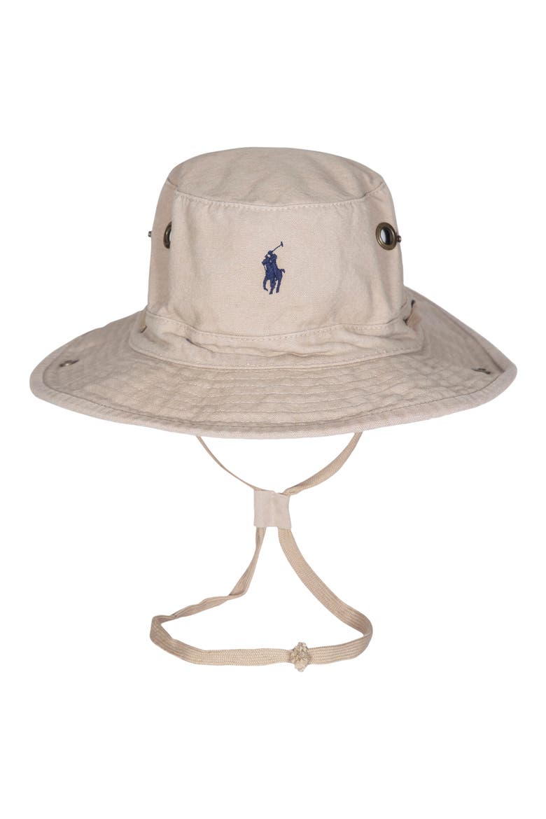 Logo Embroidered Adjustable Bucket Hat, Main, color, COASTAL BEIGE