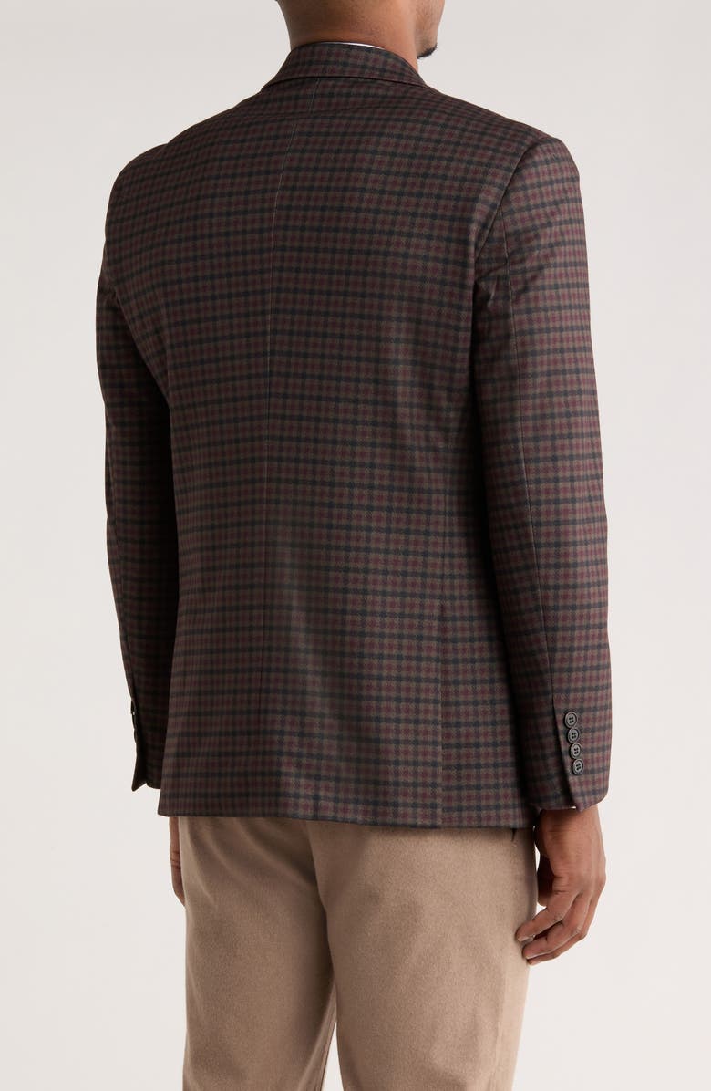 Duchamp Slim Fit Plaid Stretch Knit Blazer, Alternate, color, Brown