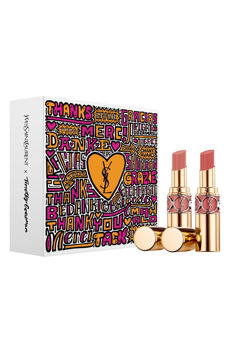 Yves Saint Laurent Rouge Volupté Shine Oil-in-Stick Lipstick Balm Duo Set $86 Value, Main, color, 