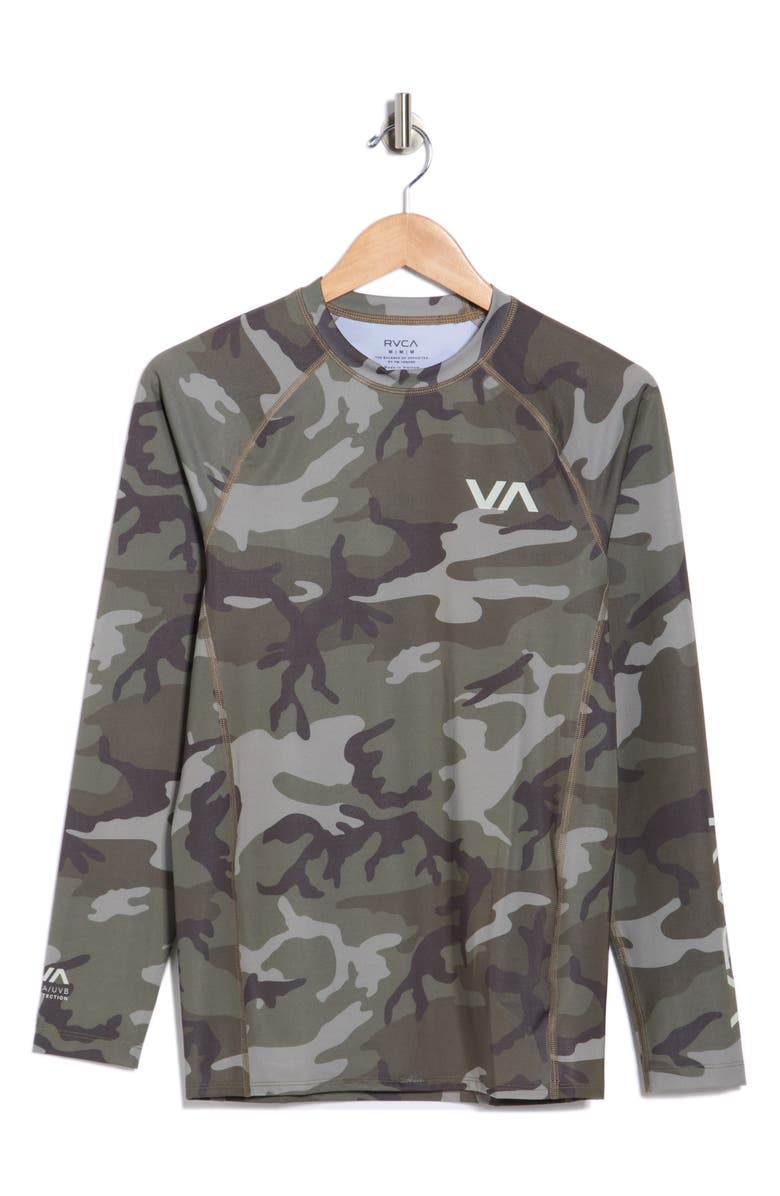 RVCA UPF 50+ Long Sleeve Rashguard, Main, color, Camo