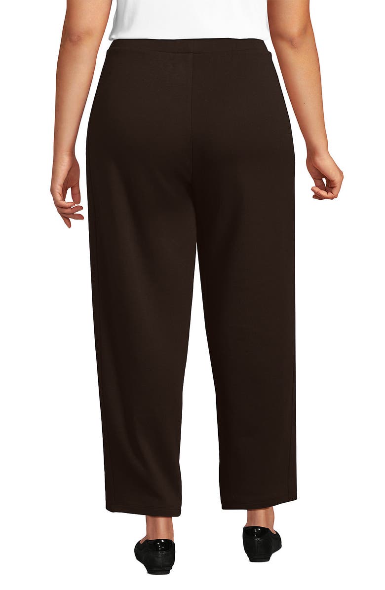 Lands' End Plus Size Sport Knit High Rise Barrel Ankle Pants, Alternate, color, Rich Coffee