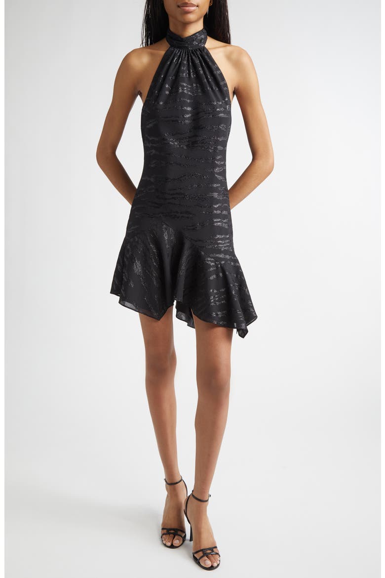 Nari Metallic Sleeveless Minidress, Main, color, BLACK LUREX