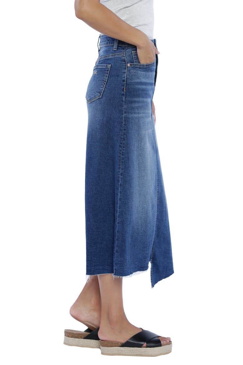 Jagged Denim Skirt, Alternate, color, CLASSIC BLUE