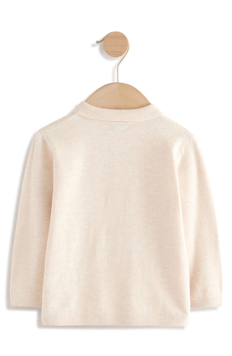 NEXT Kids' Cable Knit Long Sleeve Polo, Alternate, color, Cream