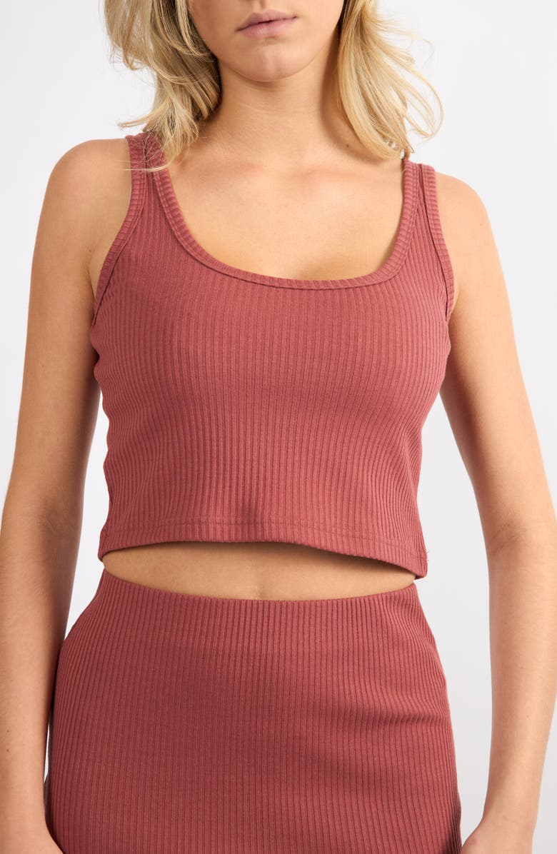 Viens Avec Moi Timeless Rib Knit Tank, Alternate, color, Light Burgundy