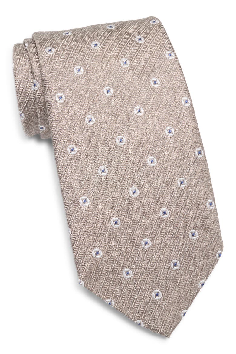 Neat Silk Tie, Main, color, DUNE