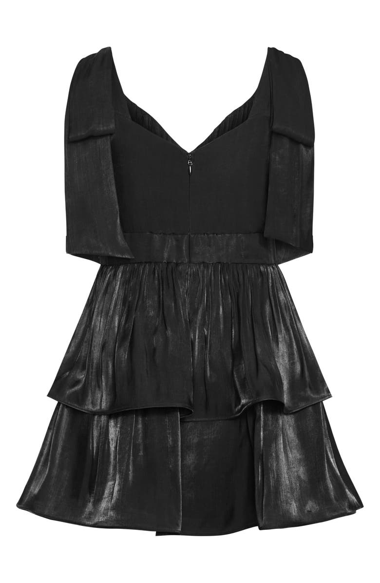 City Chic Betty Bow Cocktail Dress, Alternate, color, Black