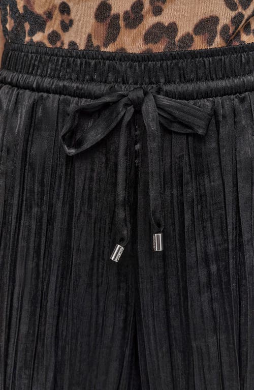 Dkny Crushed Drawstring Wide Leg Pants In Black