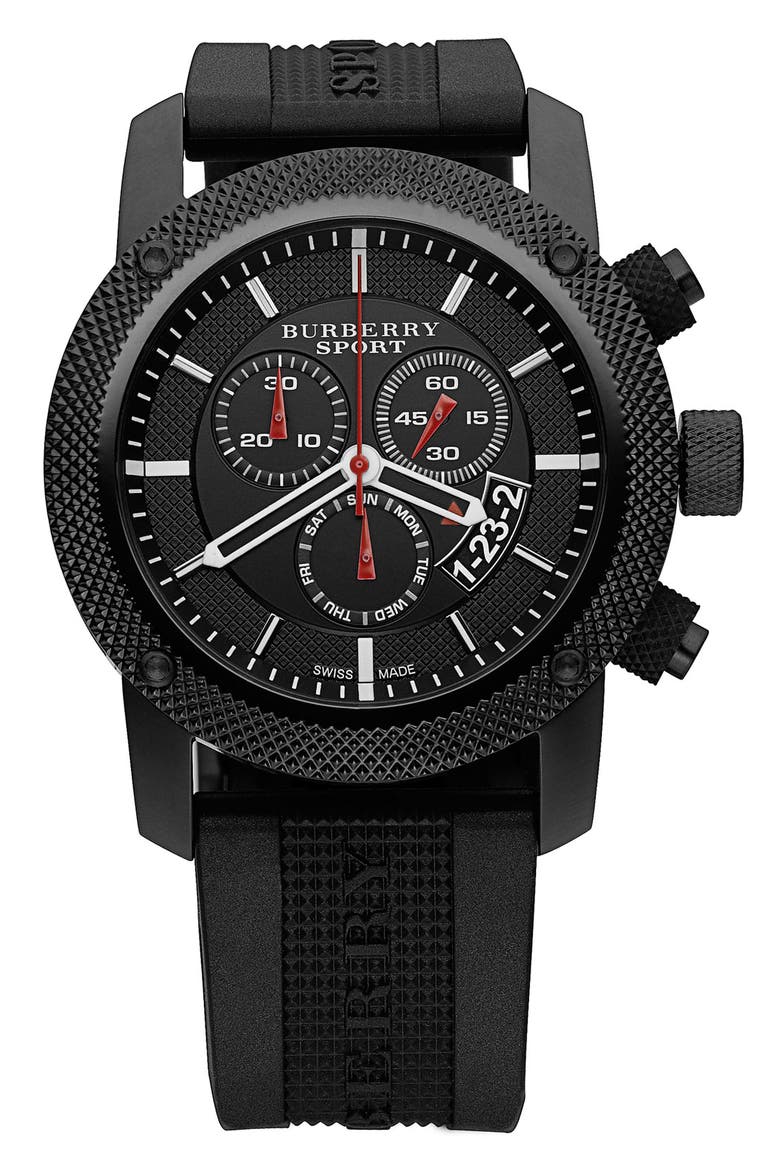 Sport Chronograph Watch, Main, color, BLACK