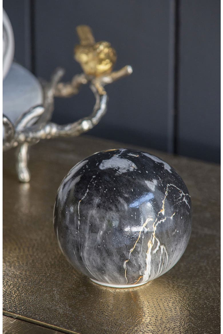 Set of 6 Marbleized Ball Accents, Alternate, color, GRAY