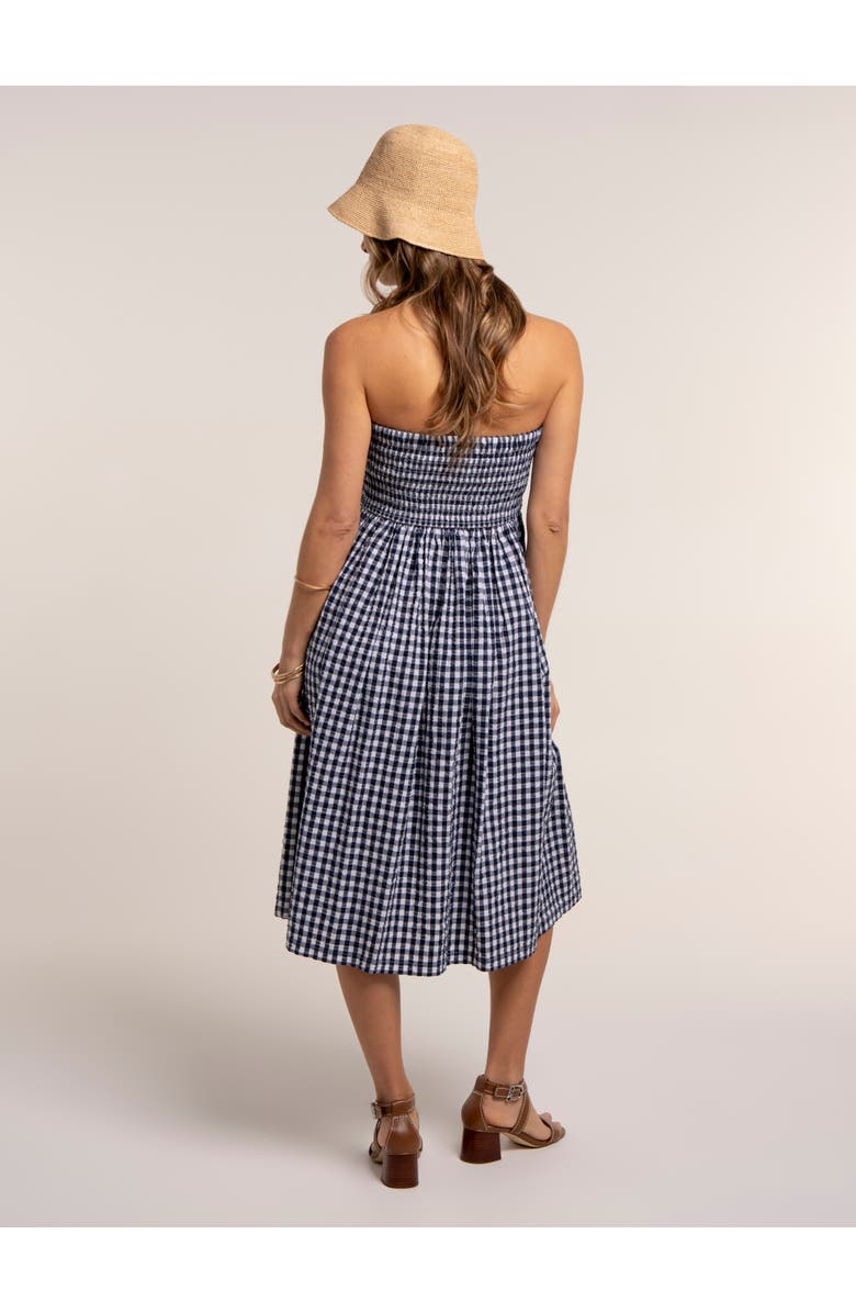 Brakeburn Teresa Gingham Midi Skirt, Alternate, color, Navy