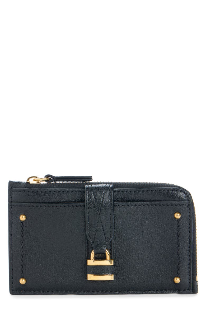 Small Paddington Leather Zip Wallet, Main, color, BLACK