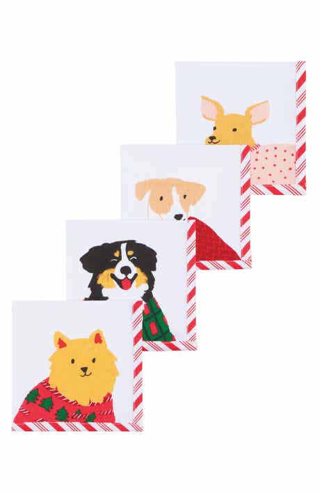 Holiday Hounds Set of 4 Cocktail Napkins