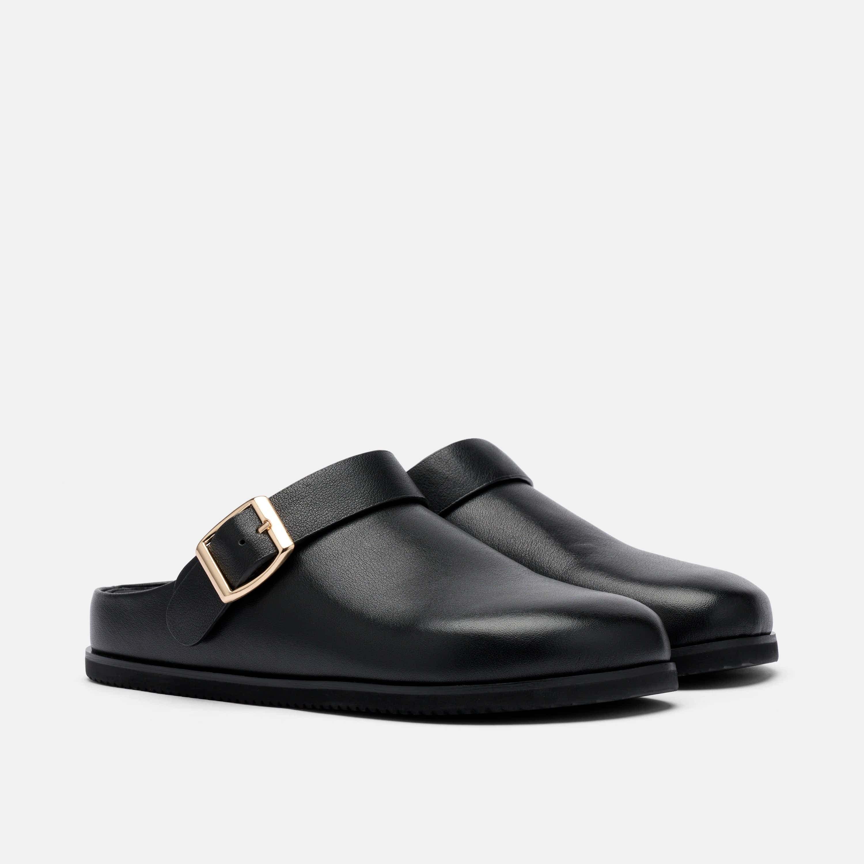 Solana Leather Backstrap Clog, Alternate, color, Black