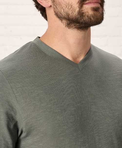 Pact Organic Cotton Featherweight Slub V-neck Tee In Castor Grey