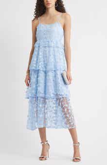 Chelsea28 3D Floral Embroidered Lace Midi Cocktail Dress