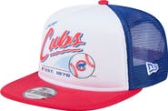 New Era Men's New Era White/Red Chicago Cubs Retro Script Trucker 9FIFTY Snapback Hat