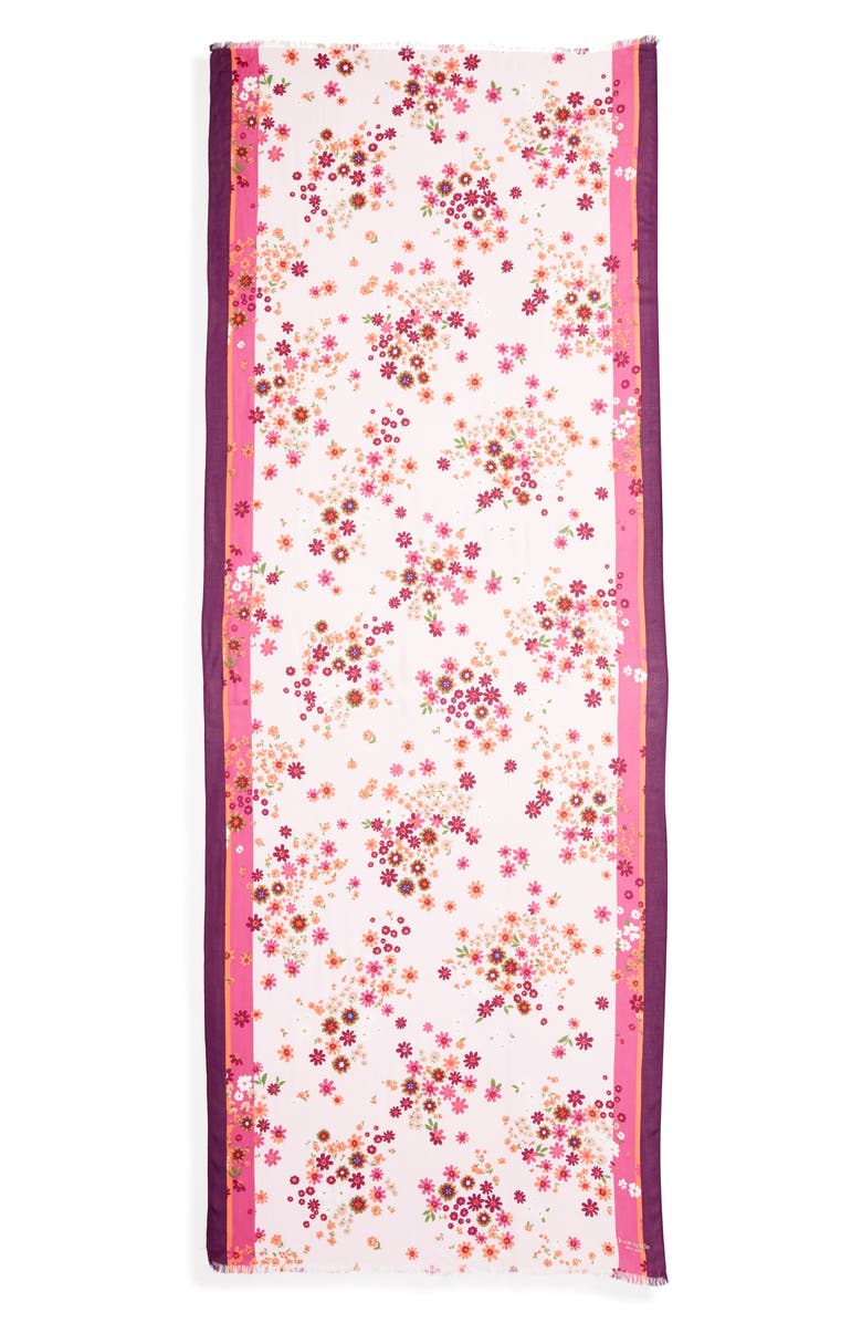 Kate Spade New York bora flora oblong scarf, Alternate, color, 