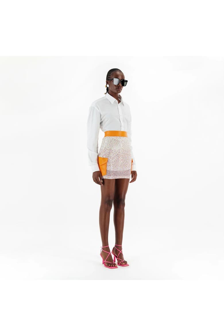 Sequin Tom Boy Skirt, Alternate, color, Orange