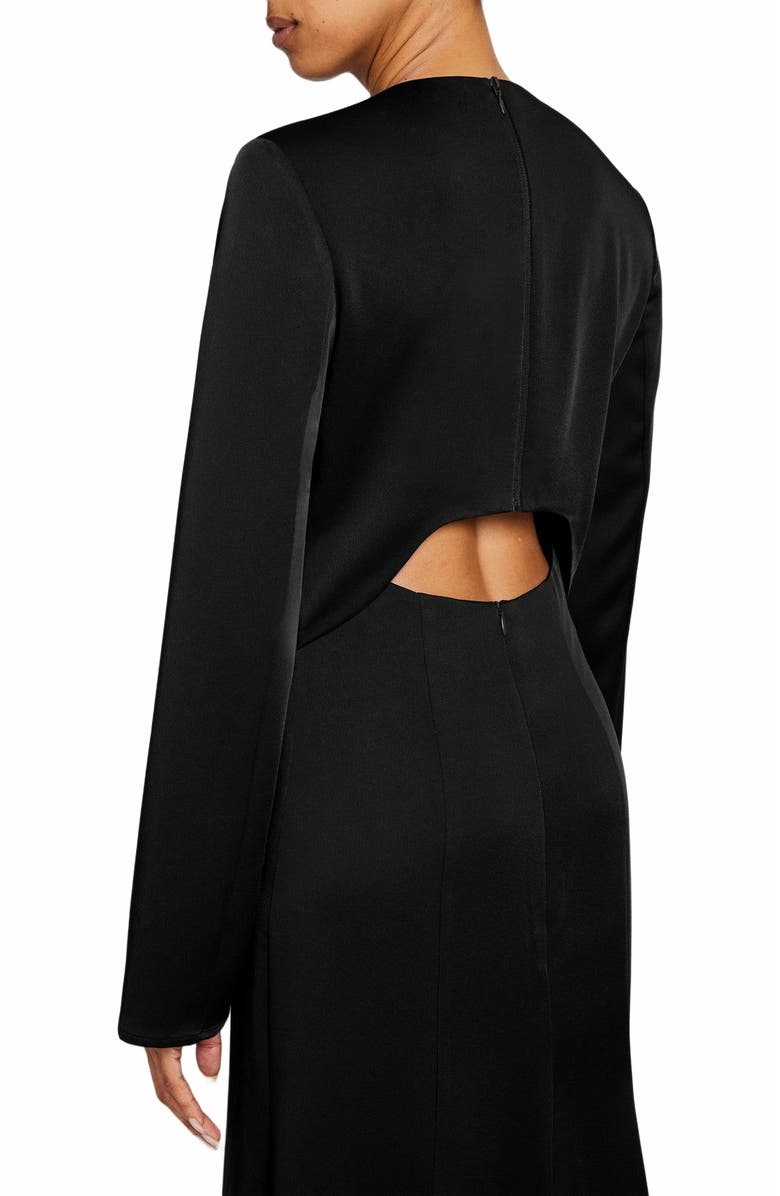 Santorelli CHARLIZE Long Sleeve Fit & Flare Midi Dress In Smooth Crepe, Alternate, color,
