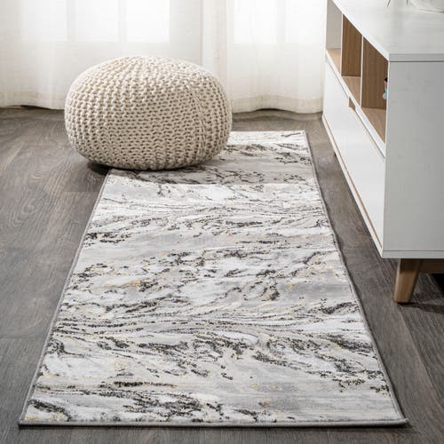 Jonathan Y Swirl Marbled Abstract Area Rug In Gray/black