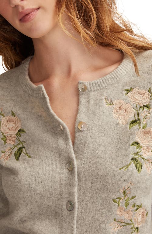 Lucky Brand Cloud Soft Embroidered Cardigan In Gray