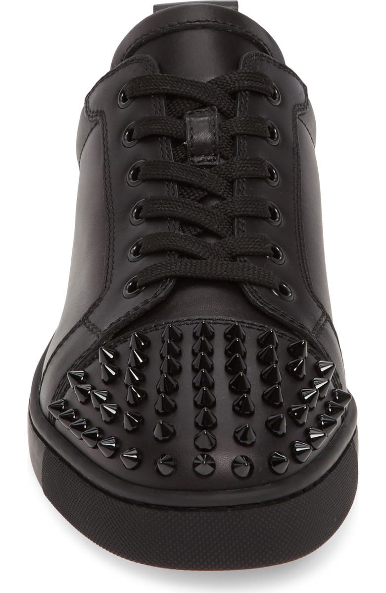 Christian Louboutin Louis Junior Spikes Sneaker, Alternate, color, Black/ Black