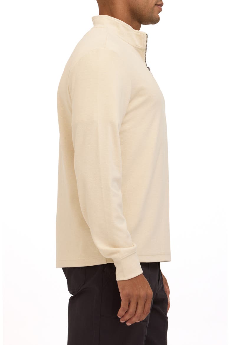 Kace Herringbone Brushed Jacquard Quarter Zip Pullover, Alternate, color, TAPIOCA