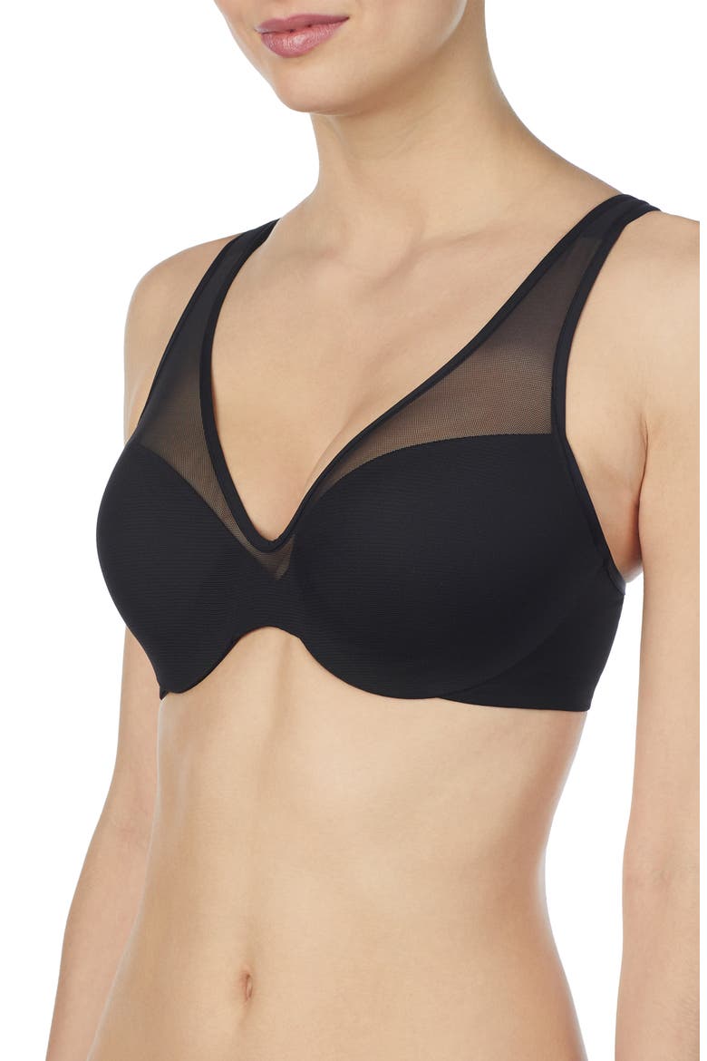 Sheer Illusion Underwire Demi Bra, Alternate, color, BLACK