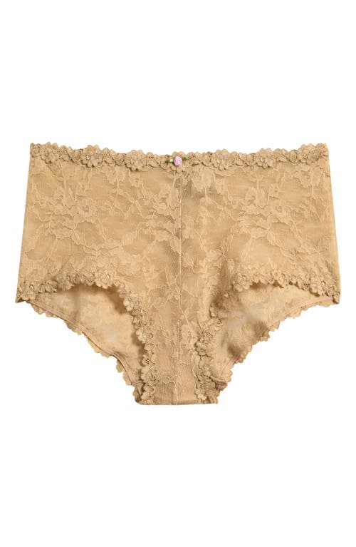Skims Stretch Lace Boy Short In Neutral