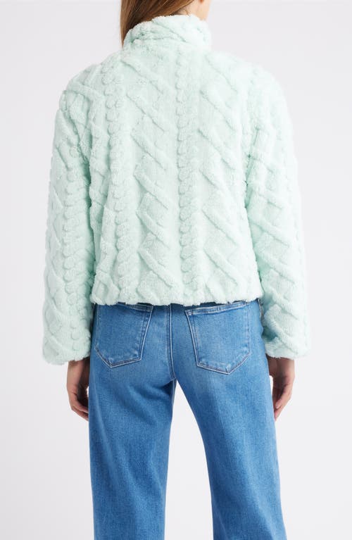 City Blues Textured Faux Fur Jacket In Blue