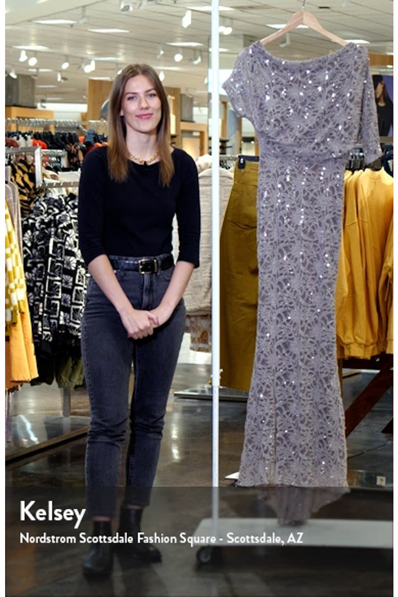 One-Shoulder Sequin Lace Gown video