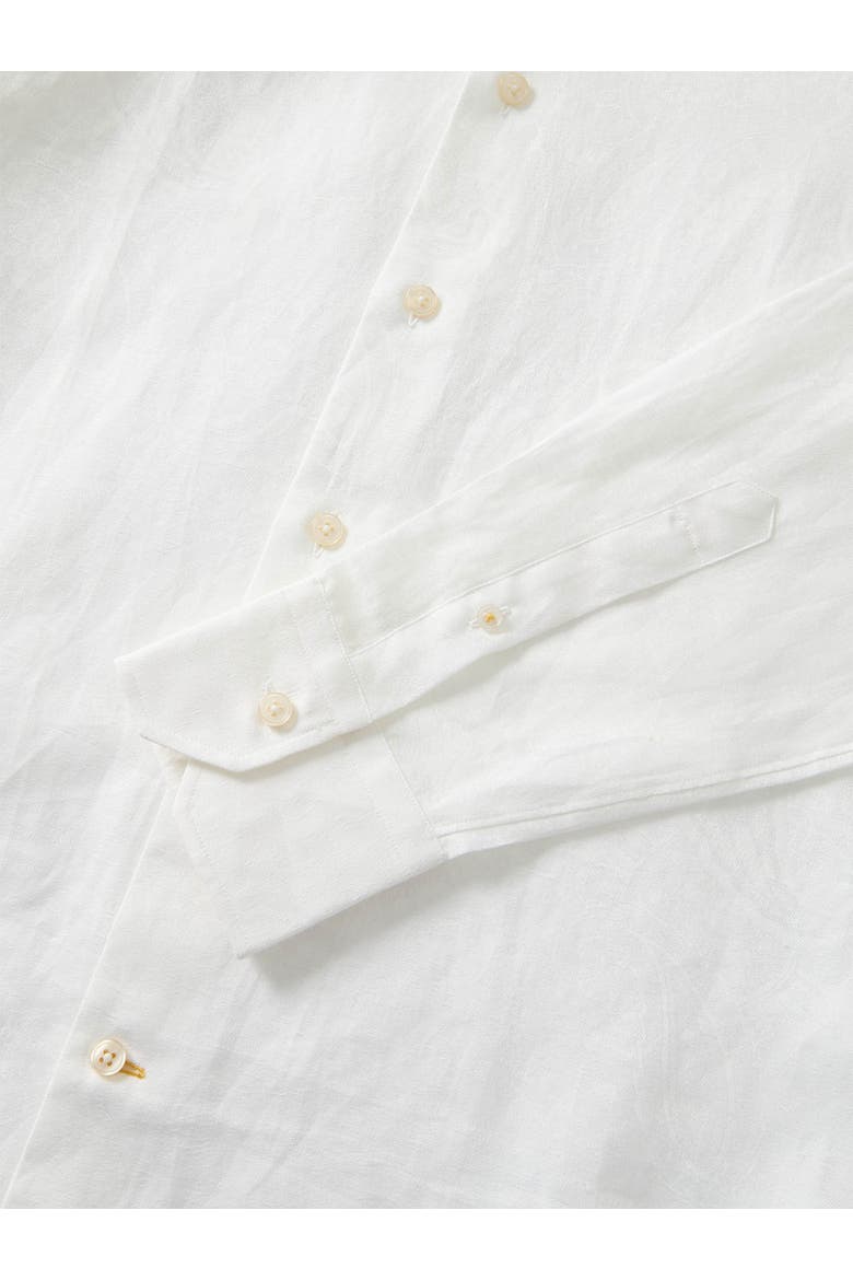 Reynolds Paisley Jacquard Cotton Linen Blend Shirt in Contemporary fit, Alternate, color, White