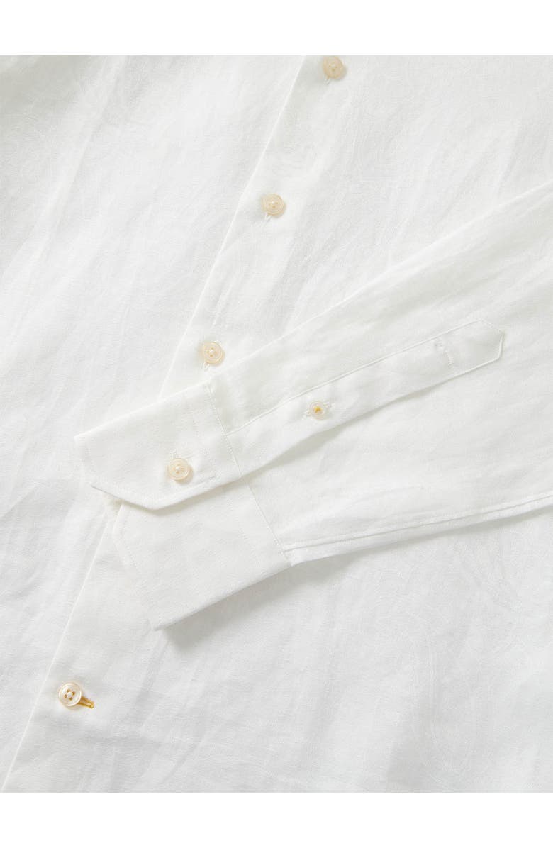 Robert Talbott Reynolds Paisley Jacquard Cotton Linen Blend Shirt in Contemporary fit, Alternate, color, White