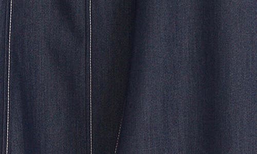 Maggy London Contrast Stitch Sleeveless Denim Midi Dress In Blue