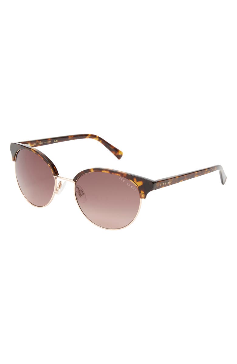 Ted Baker London 54mm Round Sunglasses, Alternate, color, Tortoise