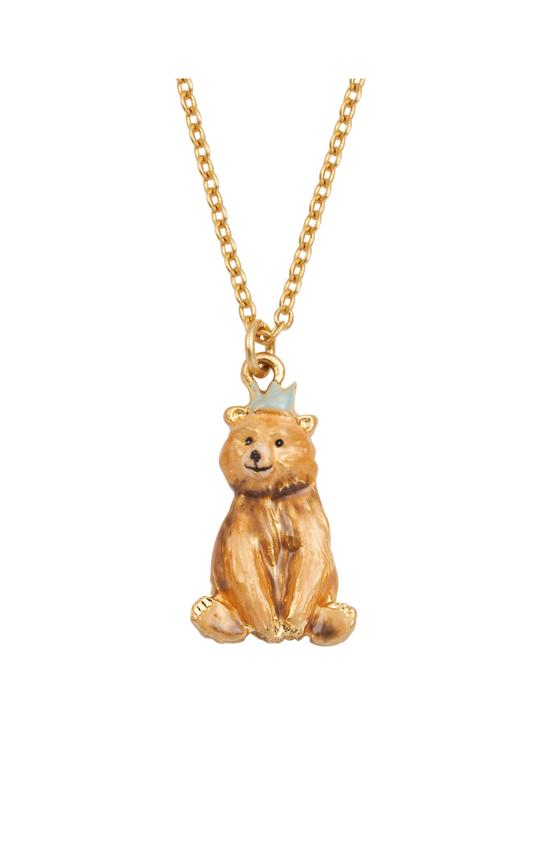 Fable England Party Bear Gold Chain Necklace, Alternate, color, Gold