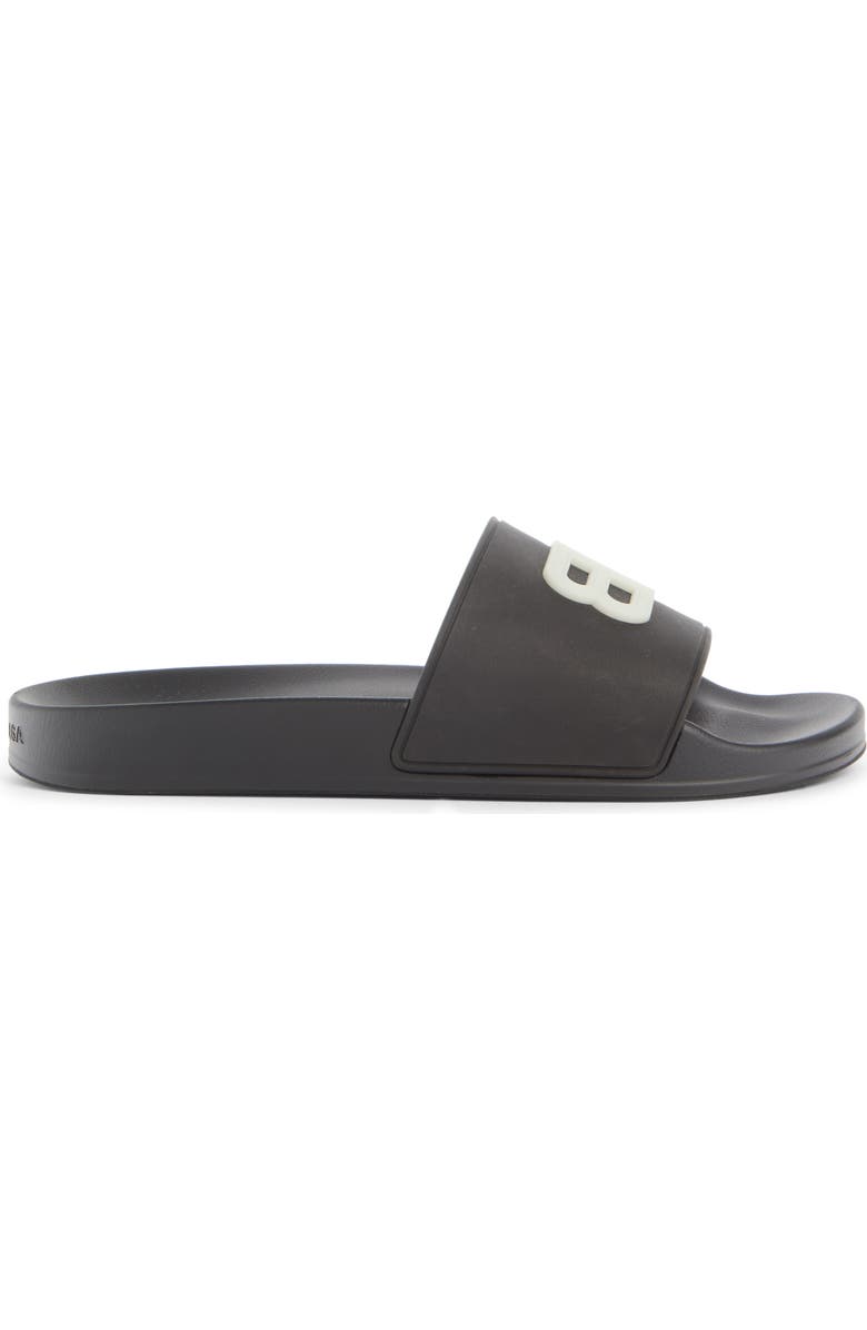 Balenciaga Glow in the Dark BB Logo Slide Sandal, Alternate, color,
