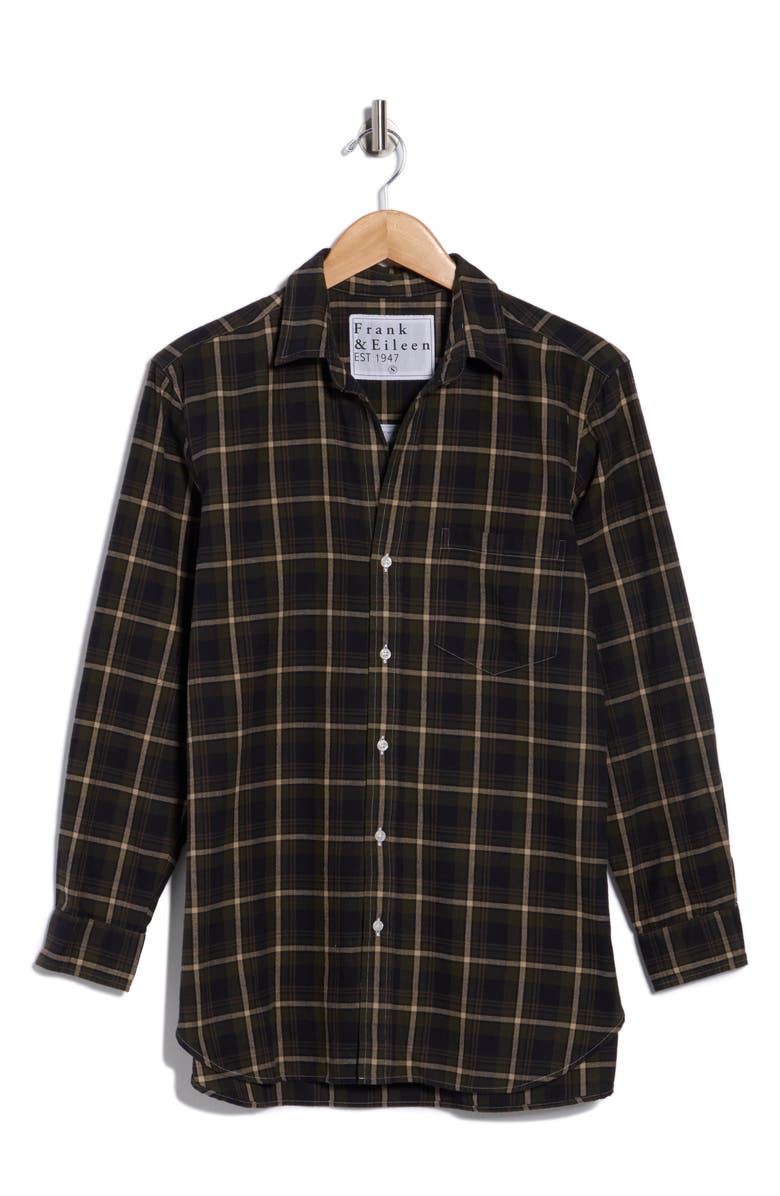 Frank & Eileen Joedy Plaid Cotton Button-Up Shirt, Main, color, Charcoal Grey Linen